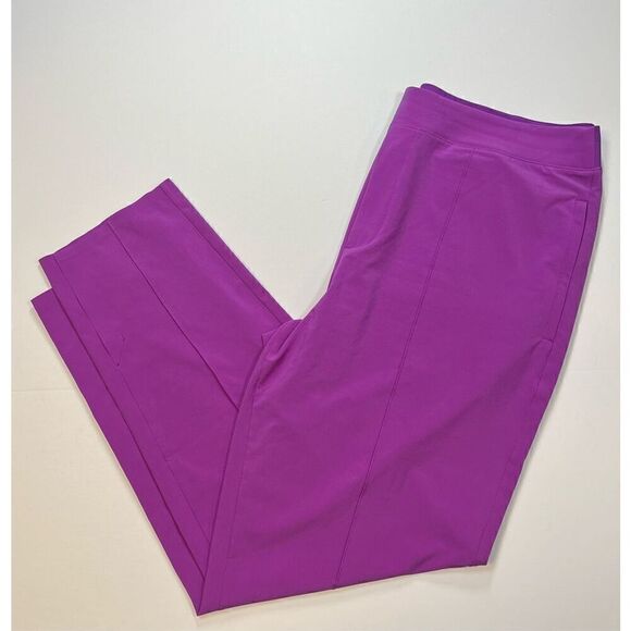 Athleta Brooklyn Height Vienna Slim Pant Elastic Waist BrightPurple Plus Size 16 - Picture 1 of 13